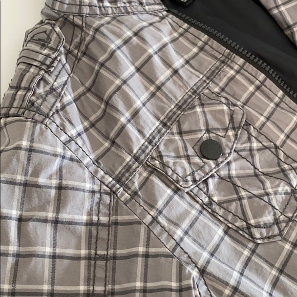 Boys H&M lined grey plaid moto zip-up jacket - Picture 5 of 9